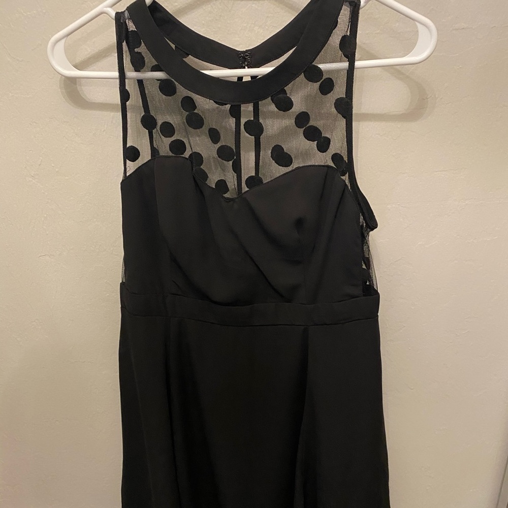 Black polka dotted dress
